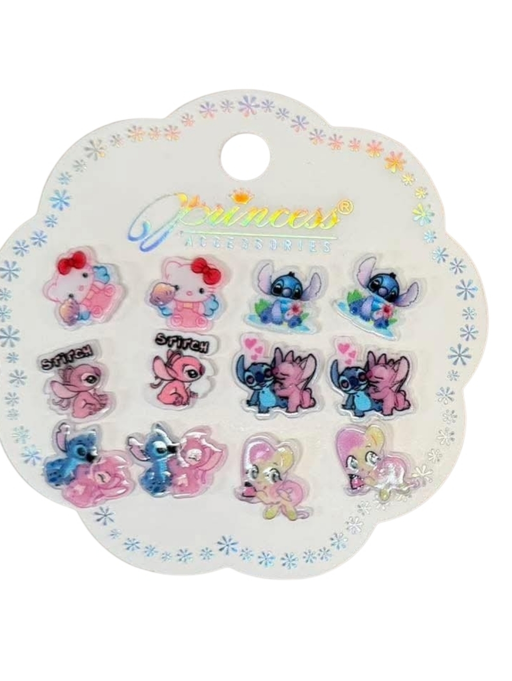 ❌Prince Pink & Blue Character Earrings Sticker Accent Set